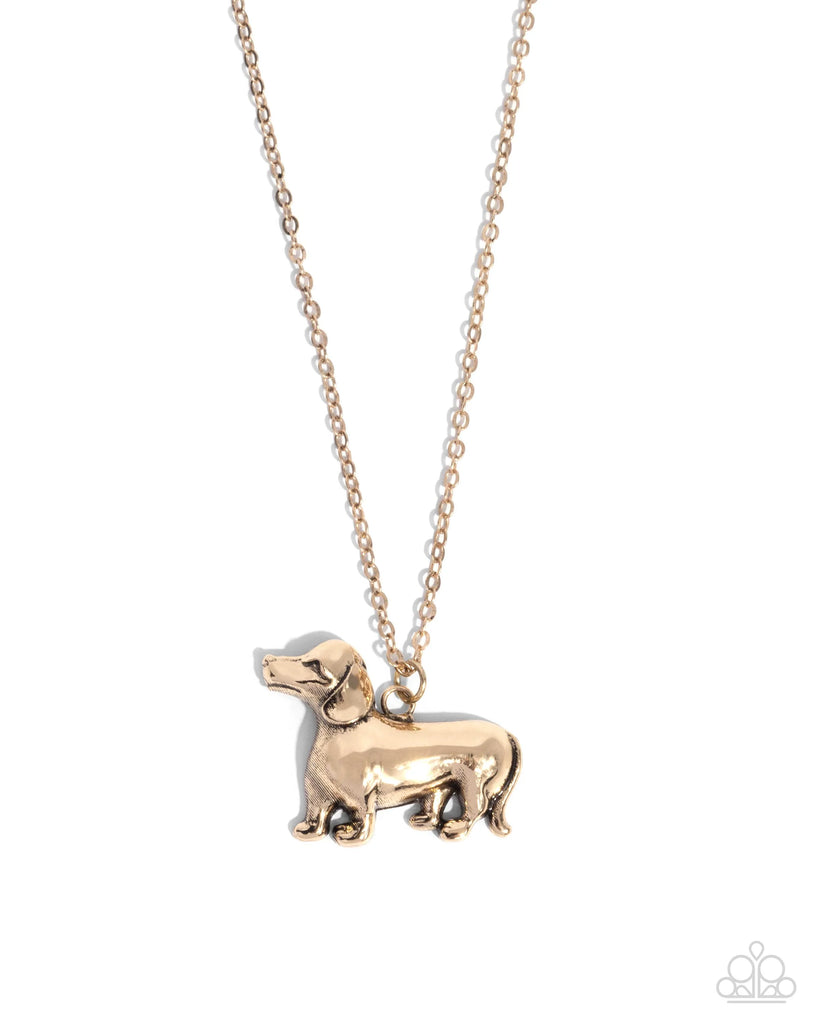 Darling Dachshund - Gold Necklace-Paparazzi - The Sassy Sparkle