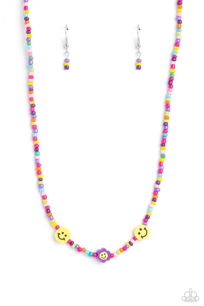 Flower Power Pageant - Purple Seed Bead Necklace-Paparazzi