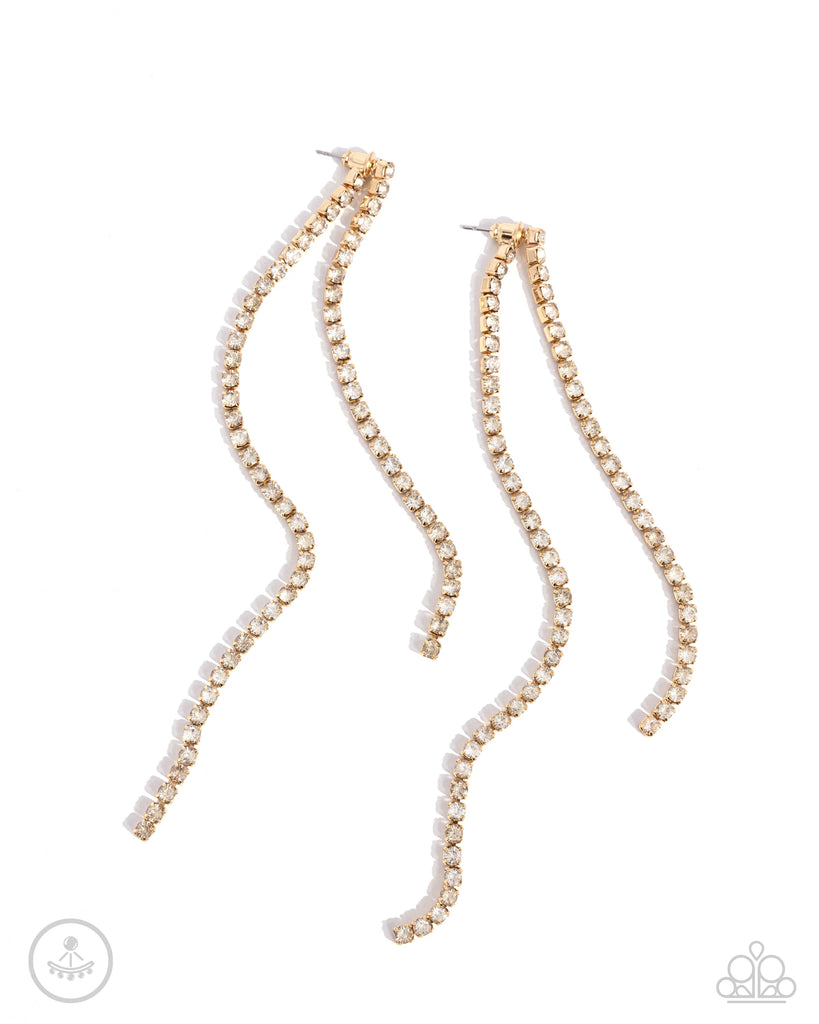 Elevated Elegance - Gold Post Earring-Paparazzi