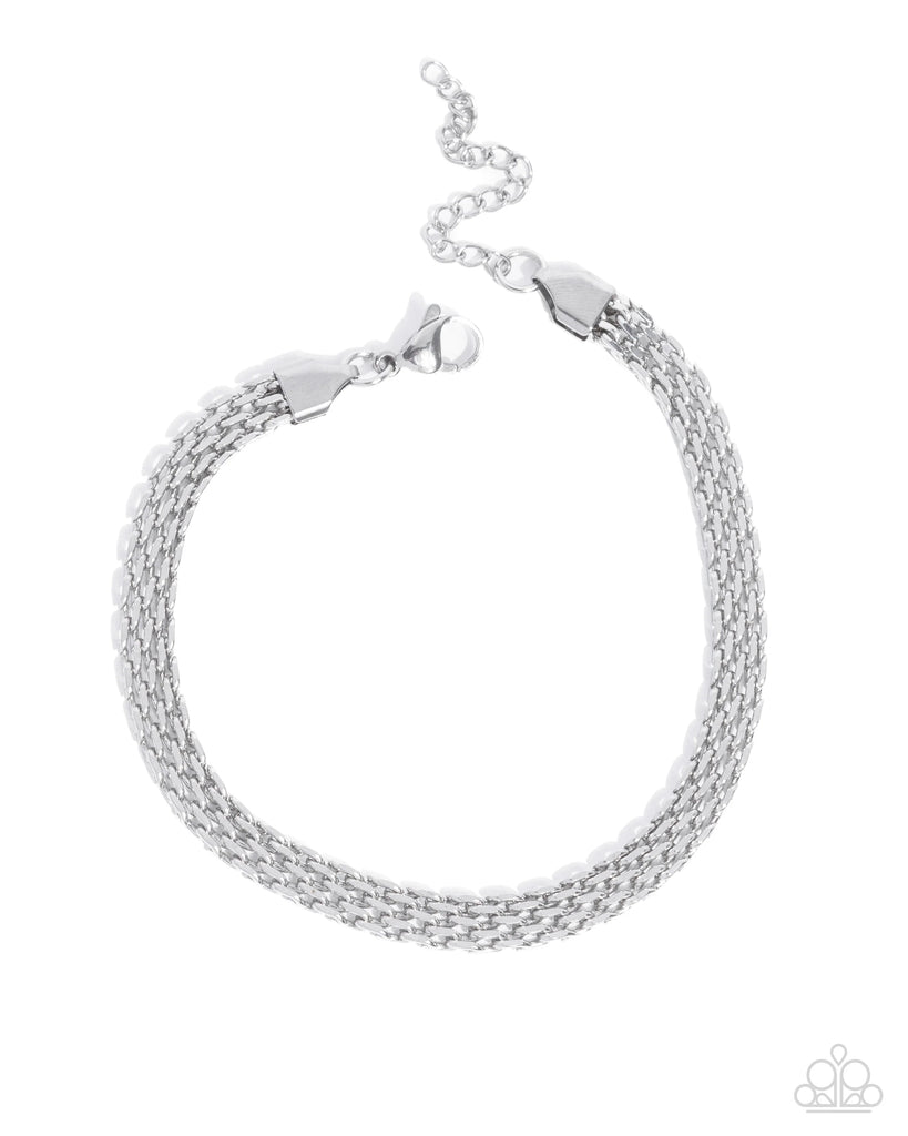 Chained Constitution - Silver Urban Bracelet-Paparazzi