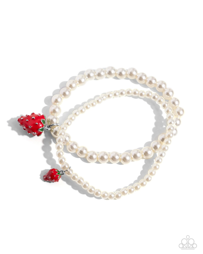 Strawberry Season - Red Pearl Bracelet-Paparazzi