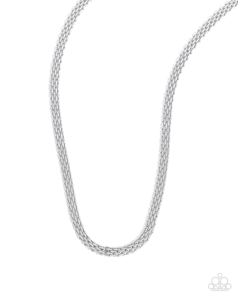 Chained Character - Silver Urban Necklace-Paparazzi