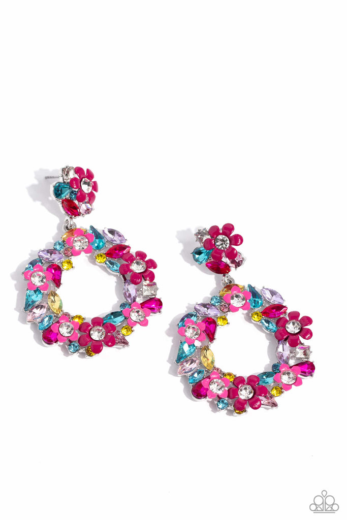 Wreathed in Wildflowers-Multi Paparazzi Earring - The Sassy Sparkle