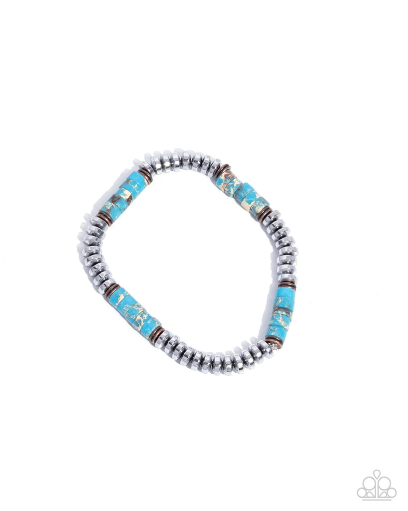 Marbled Mecca Blue Stone Urban Bracelet-Paparazzi