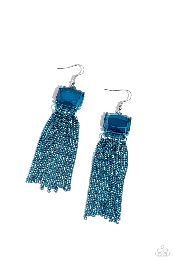 Dreaming Of TASSELS - Blue Earring-Paparazzi - The Sassy Sparkle
