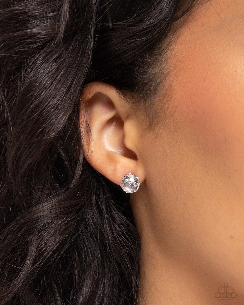 Breathtaking Birthstone - White Paparazzi Earring