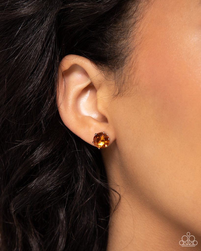 PRE-ORDER Breathtaking Birthstone - Orange Paparazzi Earring - The Sassy Sparkle