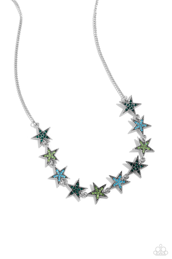 Star Quality Sensation - Green Paparazzi Necklace - The Sassy Sparkle