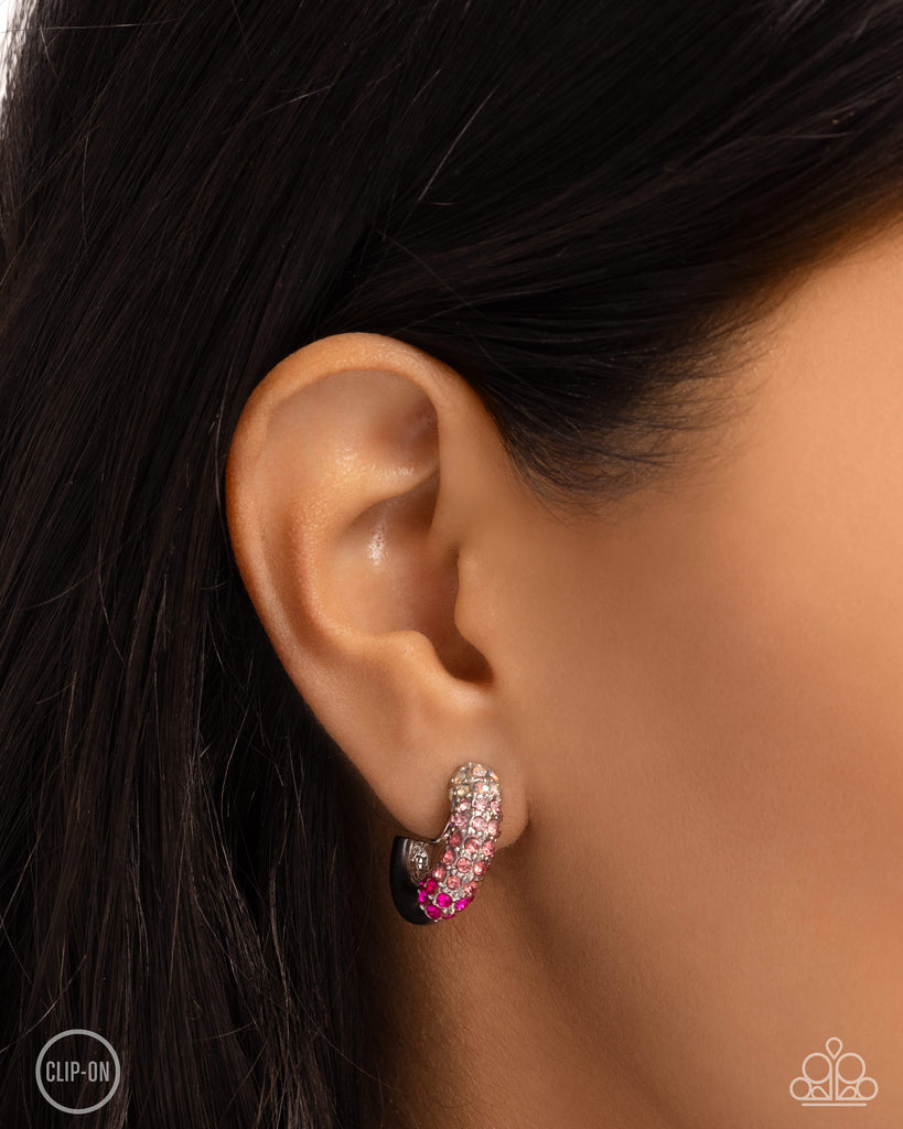 Ombré Observer - Pink Clip On Earring- Paparazzi