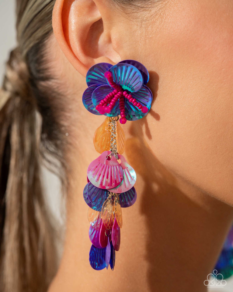 Under the Waves - Purple Earring-Paparazzi