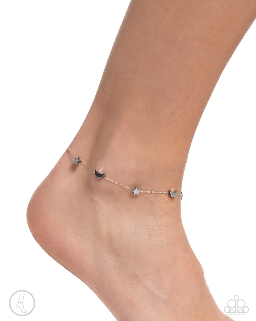 Cosmic Craze - Silver Anklet-Paparazzi