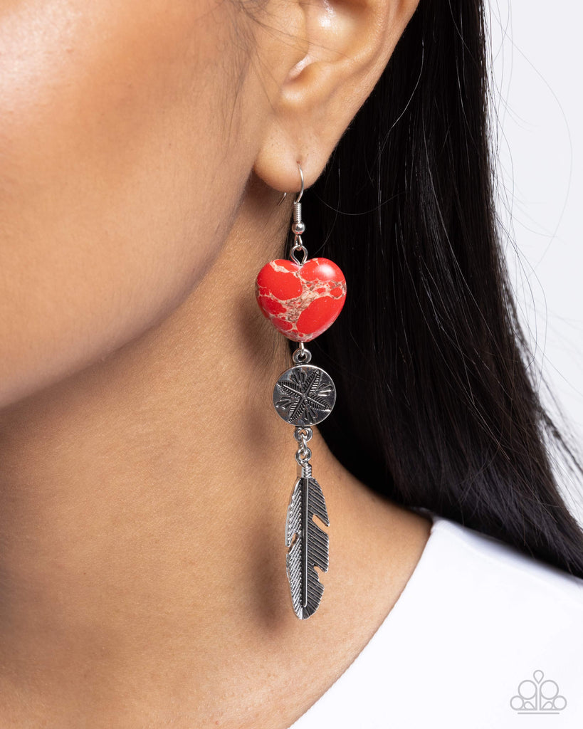 Free-Spirited Fame - Red Paparazzi Earring