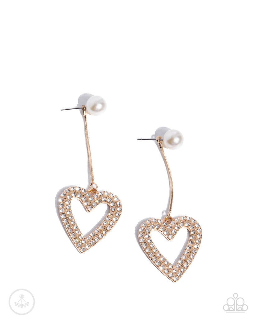 Valentines Vision - Gold Earring-Paparazzi - The Sassy Sparkle