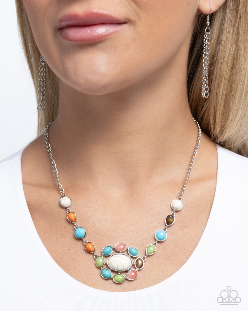 Enigmatic Ease - Multi Necklace-Paparazzi - The Sassy Sparkle