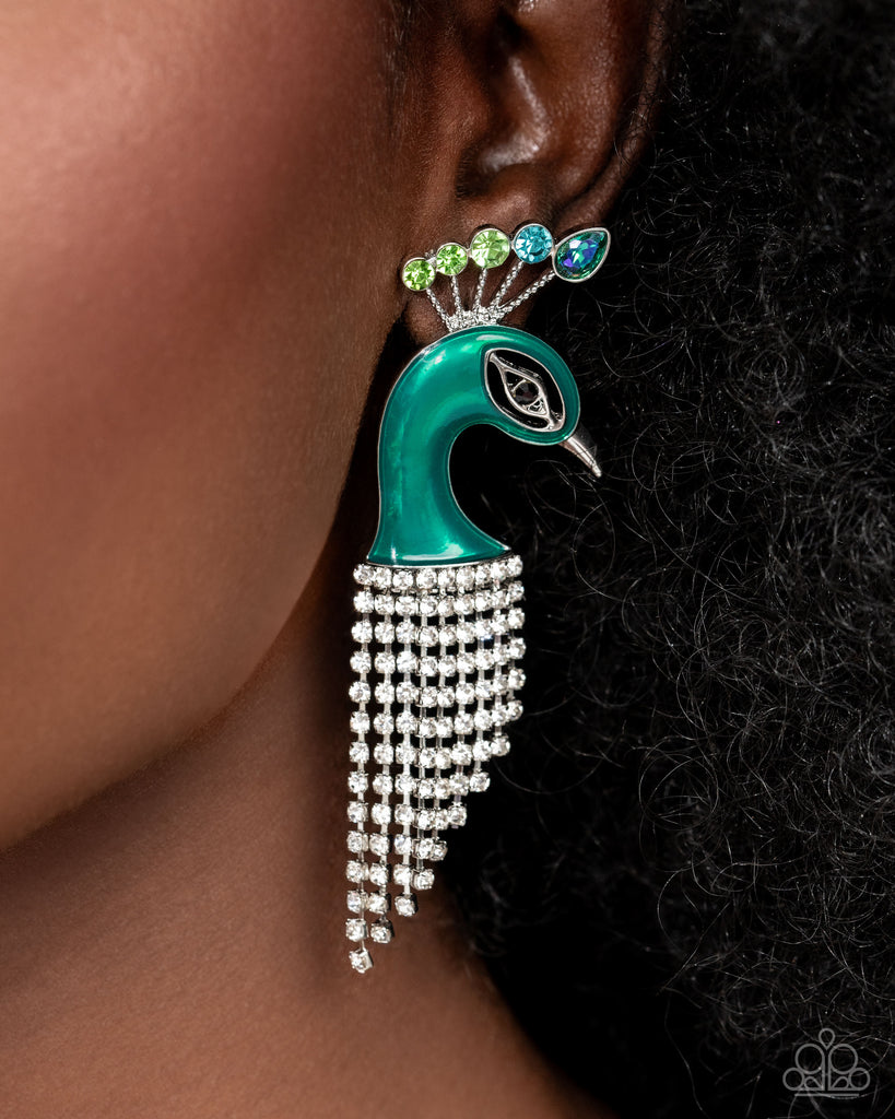 Pampered Peacock - Multi Post Earring-Paparazzi