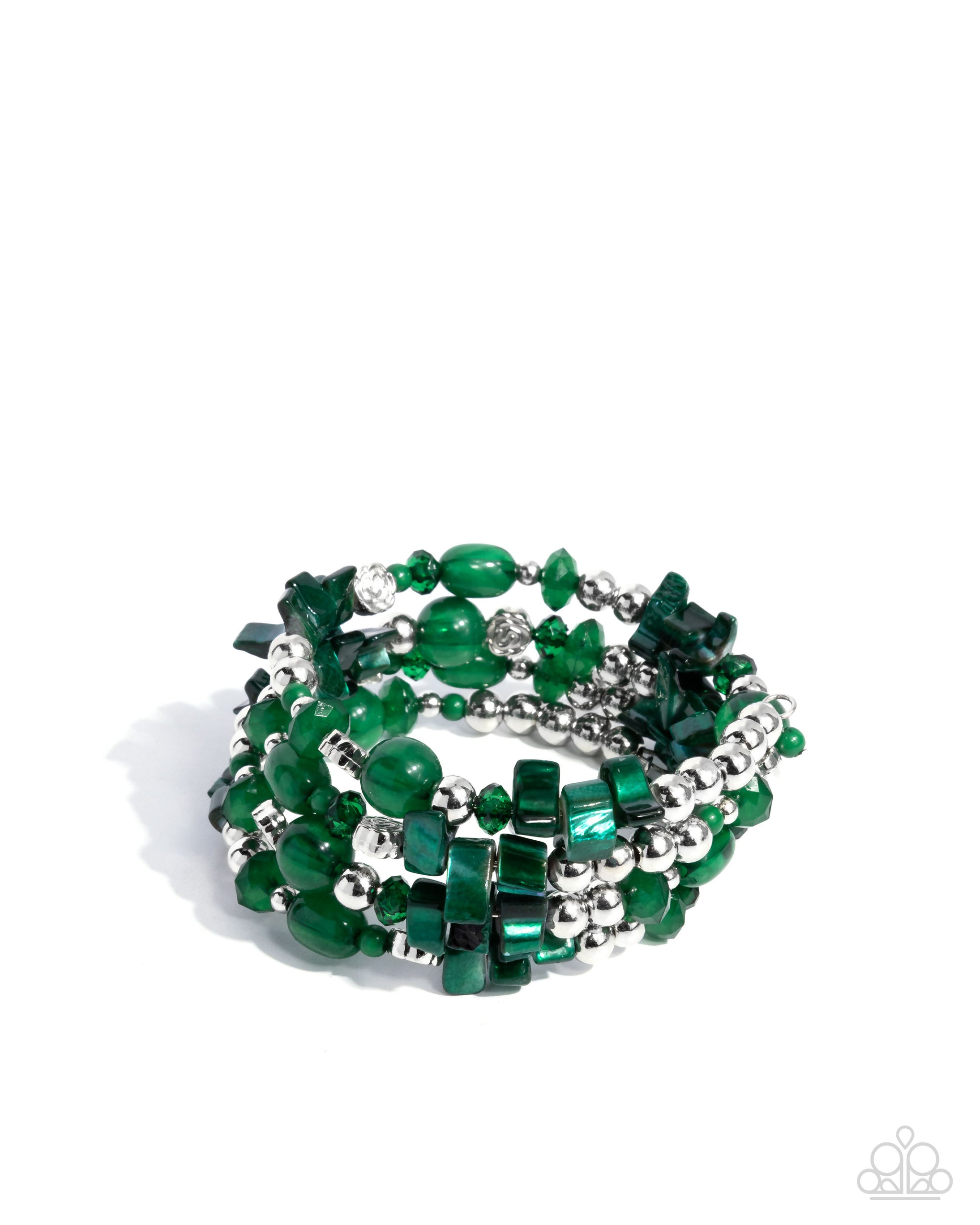 green emerald velvet dress Paparazzi Necklace ~ Confident Cascade