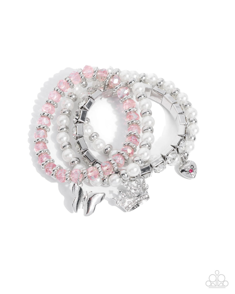 Feminine Charm - Pink Pearl Bracelet-Paparazzi