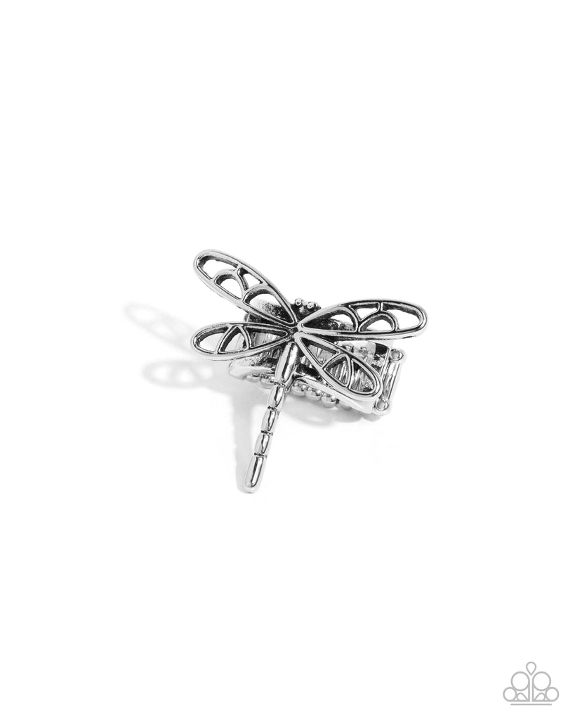 Dragonfly Depth - Silver Ring-Paparazzi