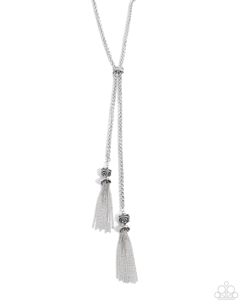 Tassel Transit - White Necklace-Paparazzi