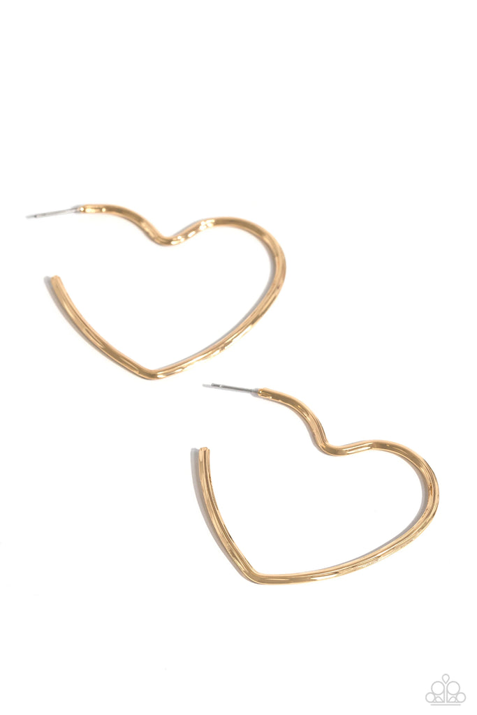 Summer Sweethearts - Gold Post Hoop Earring-Paparazzi