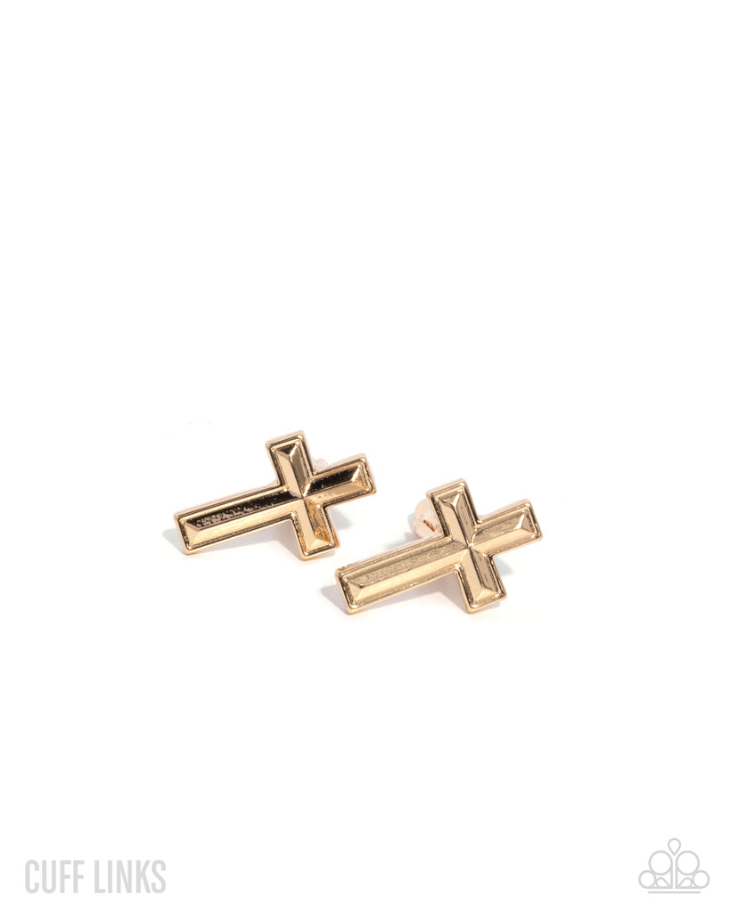 Crowning Cuff Links - Gold Cuff Links-Paparazzi - The Sassy Sparkle