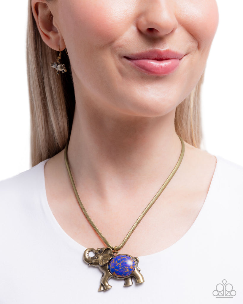 Empathetic Elephant - Purple Stone Necklace-Paparazzi