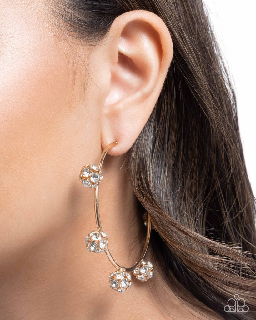 Ornamental Optimism - Gold Post Hoop Earring-Paparazzi