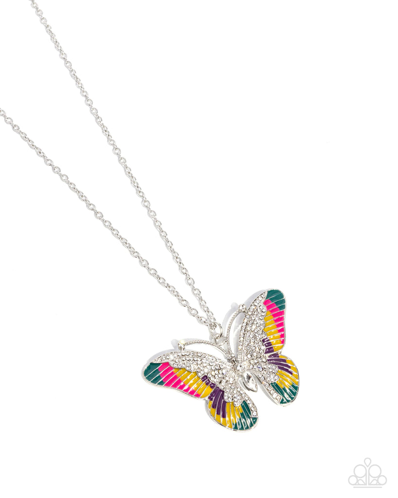 Papillon Pizzazz - Yellow Necklace-Paparazzi