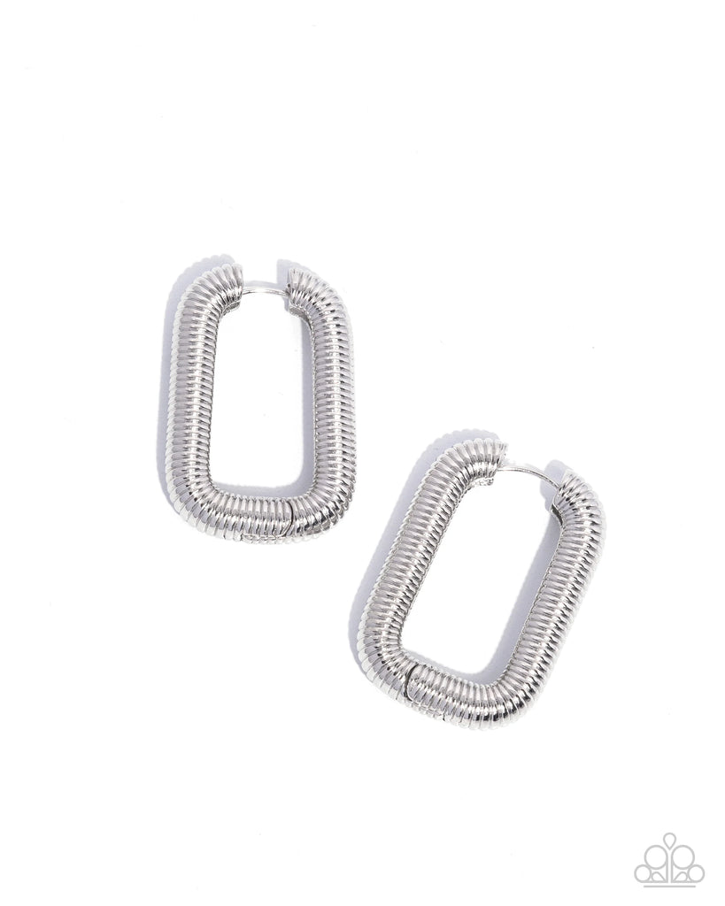 Spiral Supply - Silver Hoop-Hinge Earring-Paparazzi