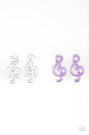 Starlet Shimmer - Assorted Color Treble Clef Earring-Set of 5-Paparazzi