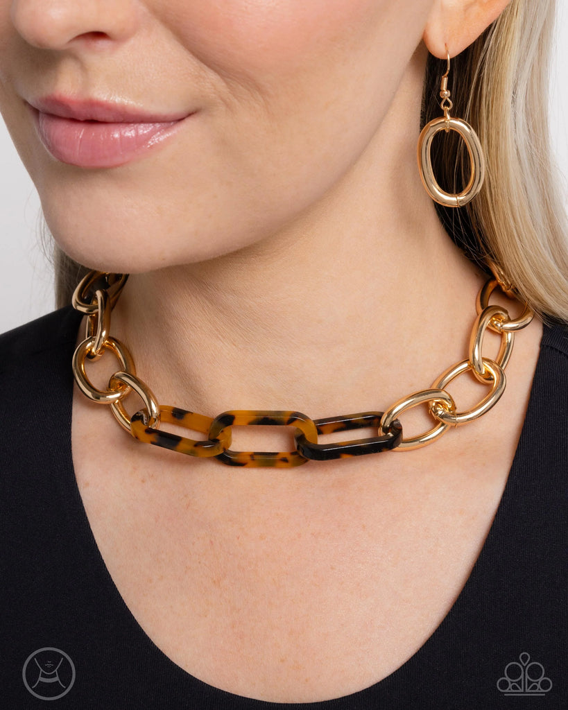 Uniquely Upmarket - Gold Choker Necklace-Paparazzi