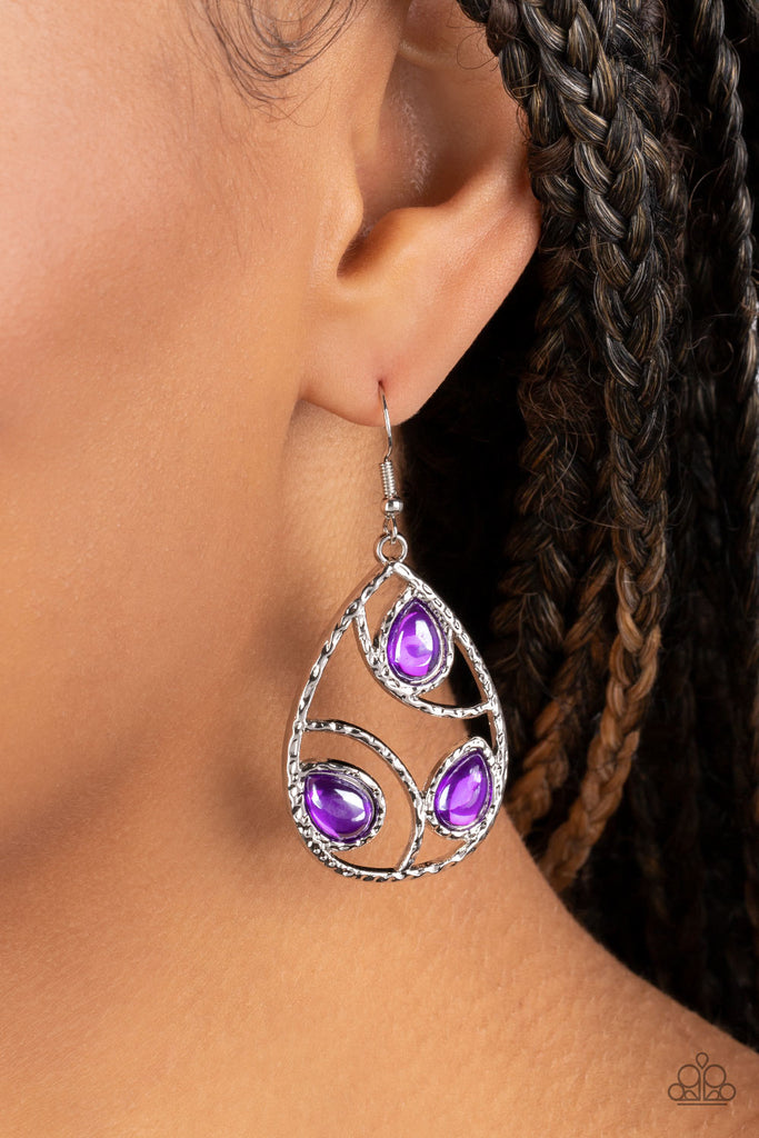 Send the BRIGHT Message - Purple Earring-Paparazzi - The Sassy Sparkle