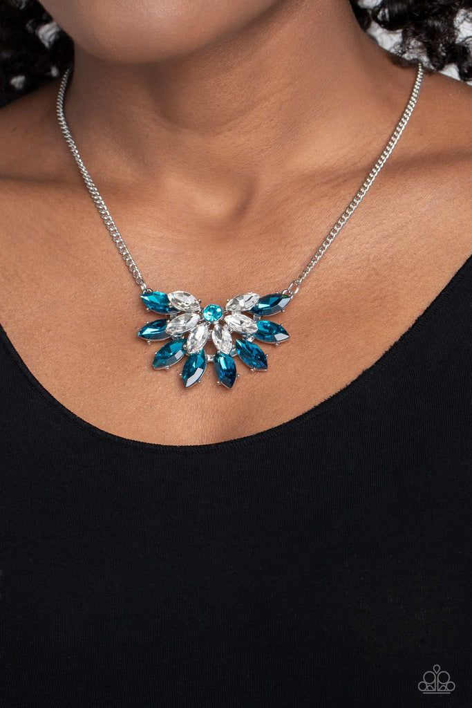 Frosted Florescence - Blue Necklace-Paparazzi