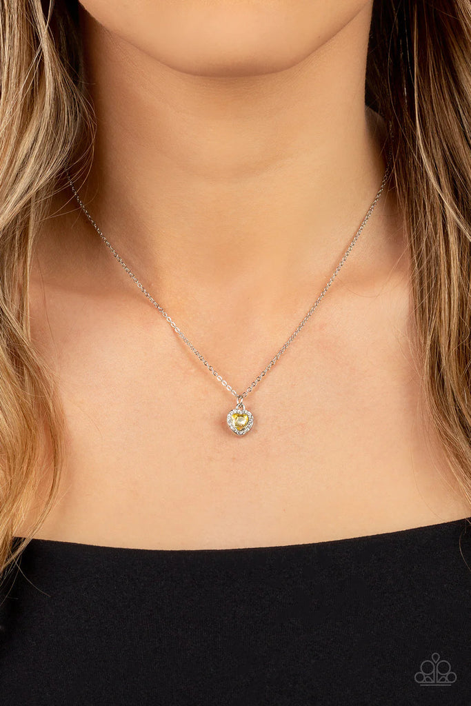 A Little Lovestruck - Yellow Necklace-Paparazzi - The Sassy Sparkle