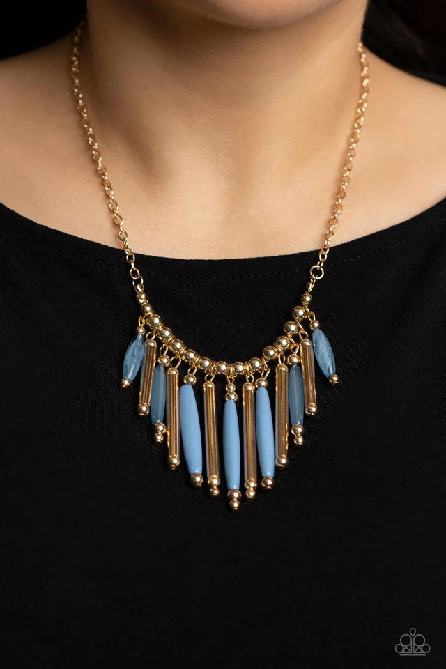 Bohemian Breeze - Blue Necklace-Paparazzi - The Sassy Sparkle