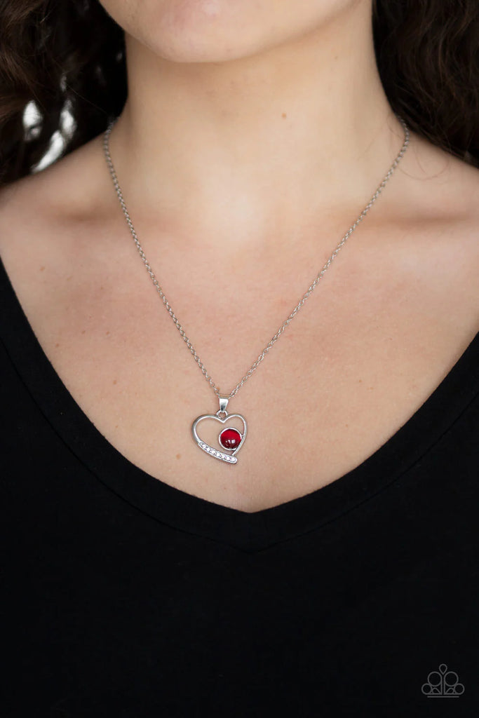 Heart Full of Love - Red Necklace-Paparazzi - The Sassy Sparkle