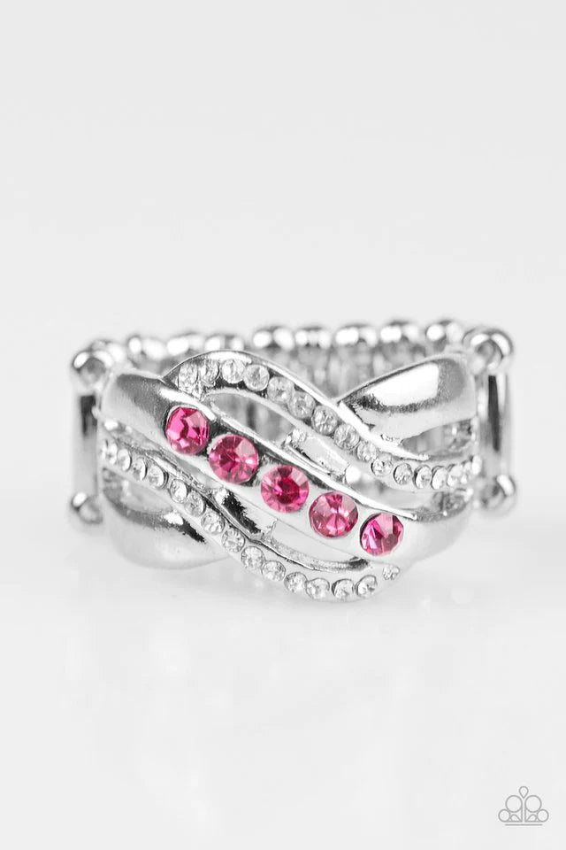 Flirting With Sparkle - Pink Ring-Paparazzi