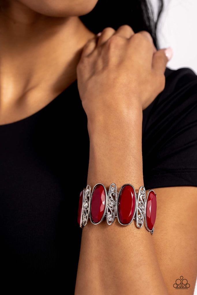 Saturated Sparkle - Red Bracelet-Paparazzi
