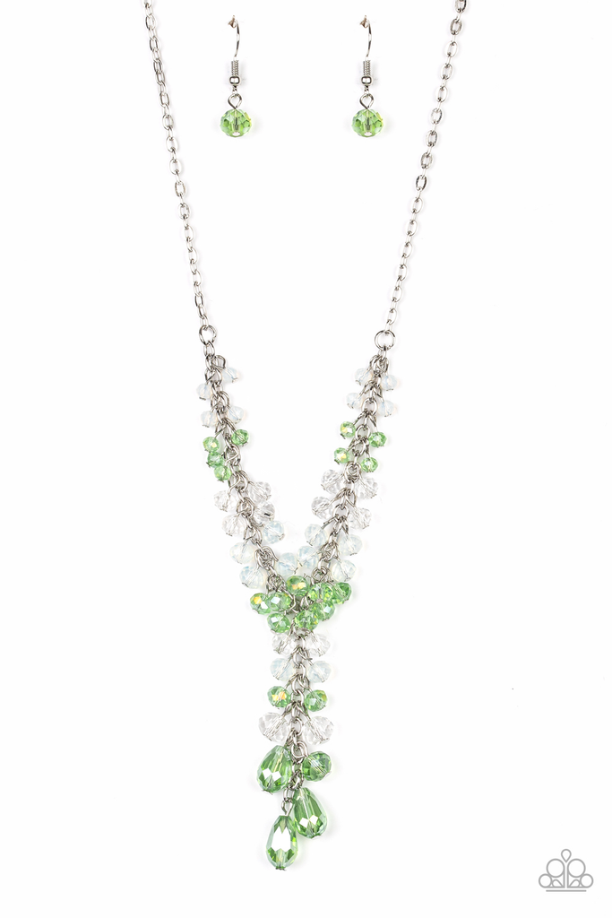 Iridescent Illumination - Green Necklace-Paparazzi - The Sassy Sparkle