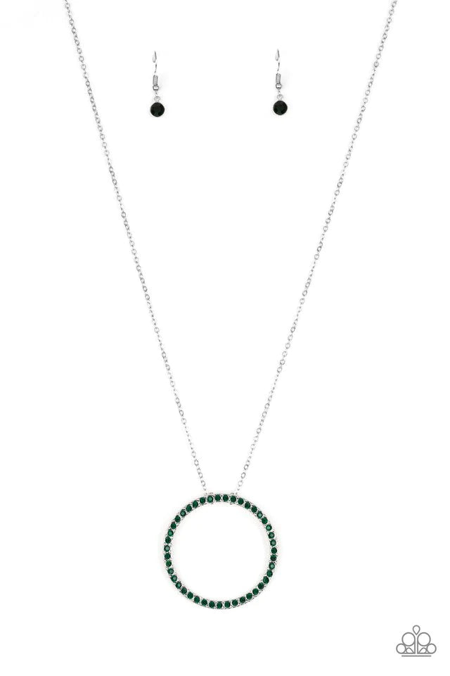Center Of Attention - Green Necklace-Paparazzi