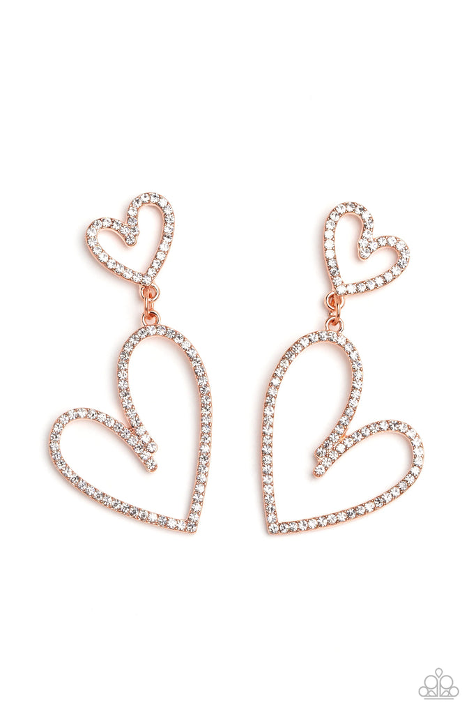 Doting Duo - Copper Post Earring-Paparazzi - The Sassy Sparkle