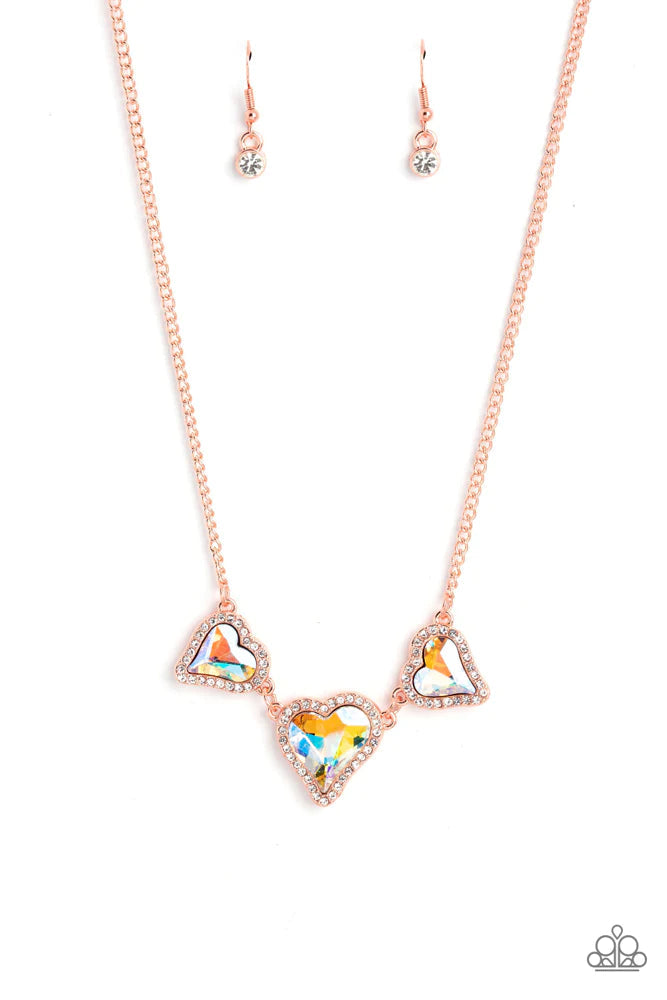 State of the HEART - Copper Necklace-Gimme The Glitz-Paparazzi