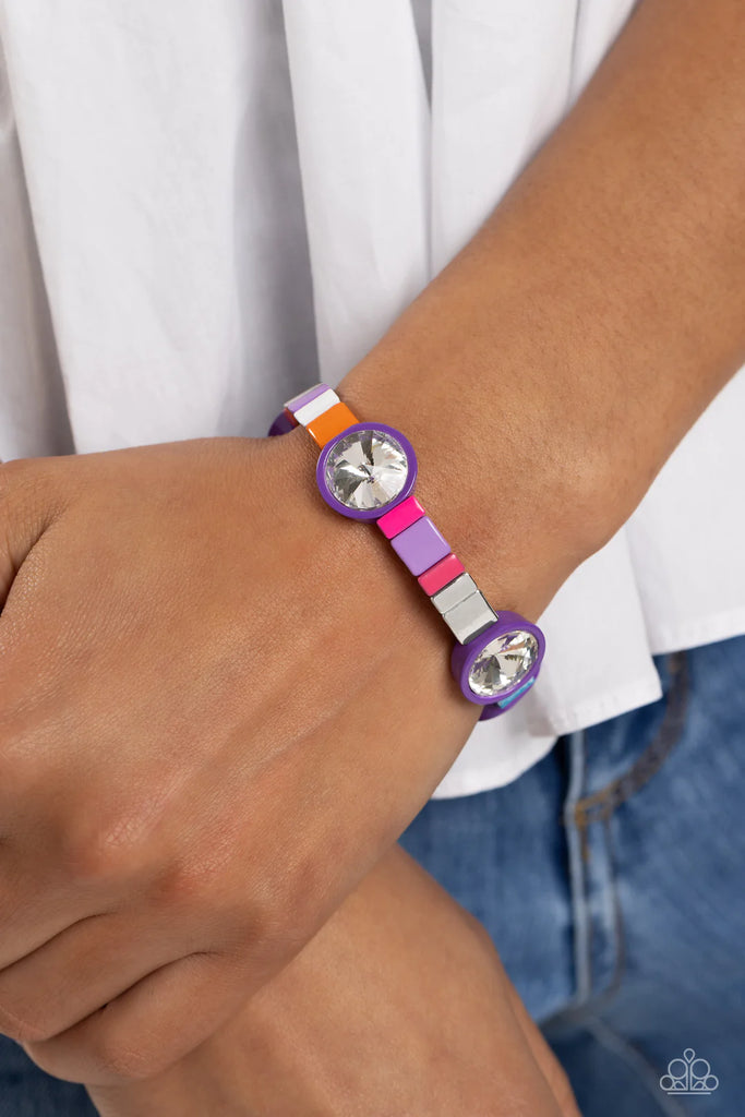 Multicolored Madness - Purple Bracelet-Paparazzi