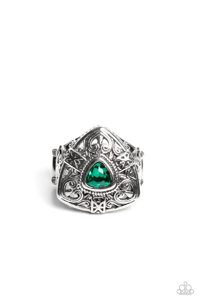Charismatic Couture - Green Ring-Paparazzi