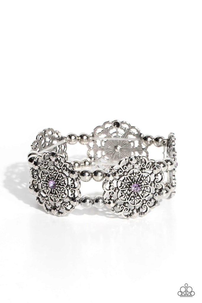 Ornamental Occasion - Purple Bracelet-Paparazzi - The Sassy Sparkle