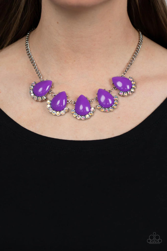 Ethereal Exaggerations - Purple Necklace-Paparazzi - The Sassy Sparkle