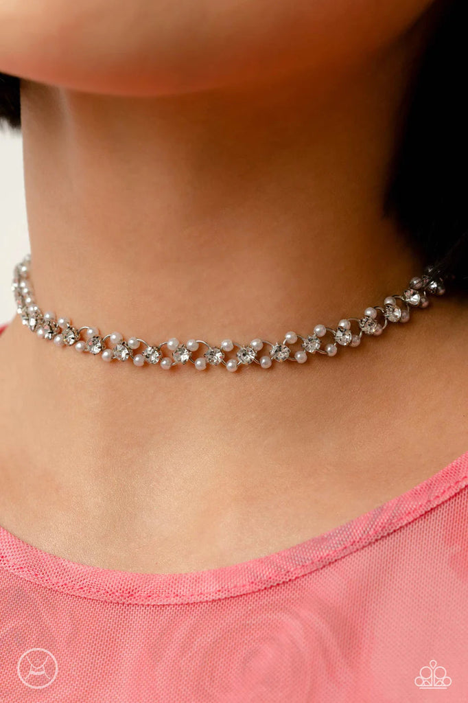 Classy Couture - White Pearl Choker Necklace-Paparazzi - The Sassy Sparkle