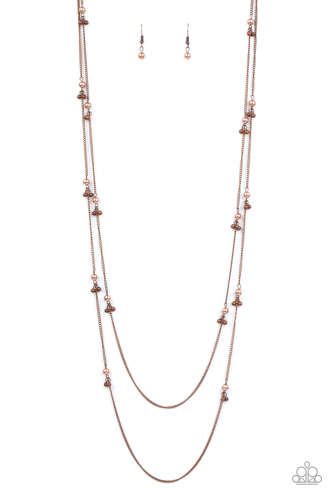 Ultrawealthy - Vintage Copper Pearl Necklace-Paparazzi - The Sassy Sparkle