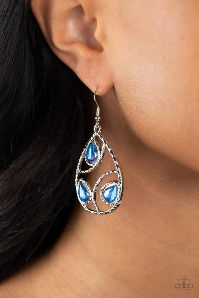 Send the BRIGHT Message - Blue Earring Paparazzi - The Sassy Sparkle