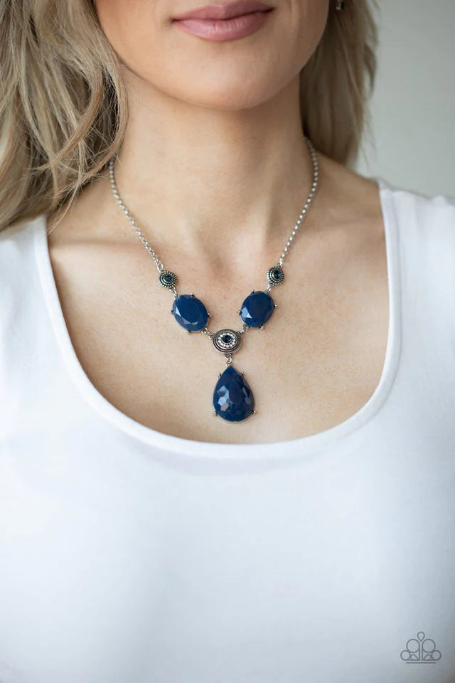 Heirloom Hideaway - Blue Necklace-Paparazzi